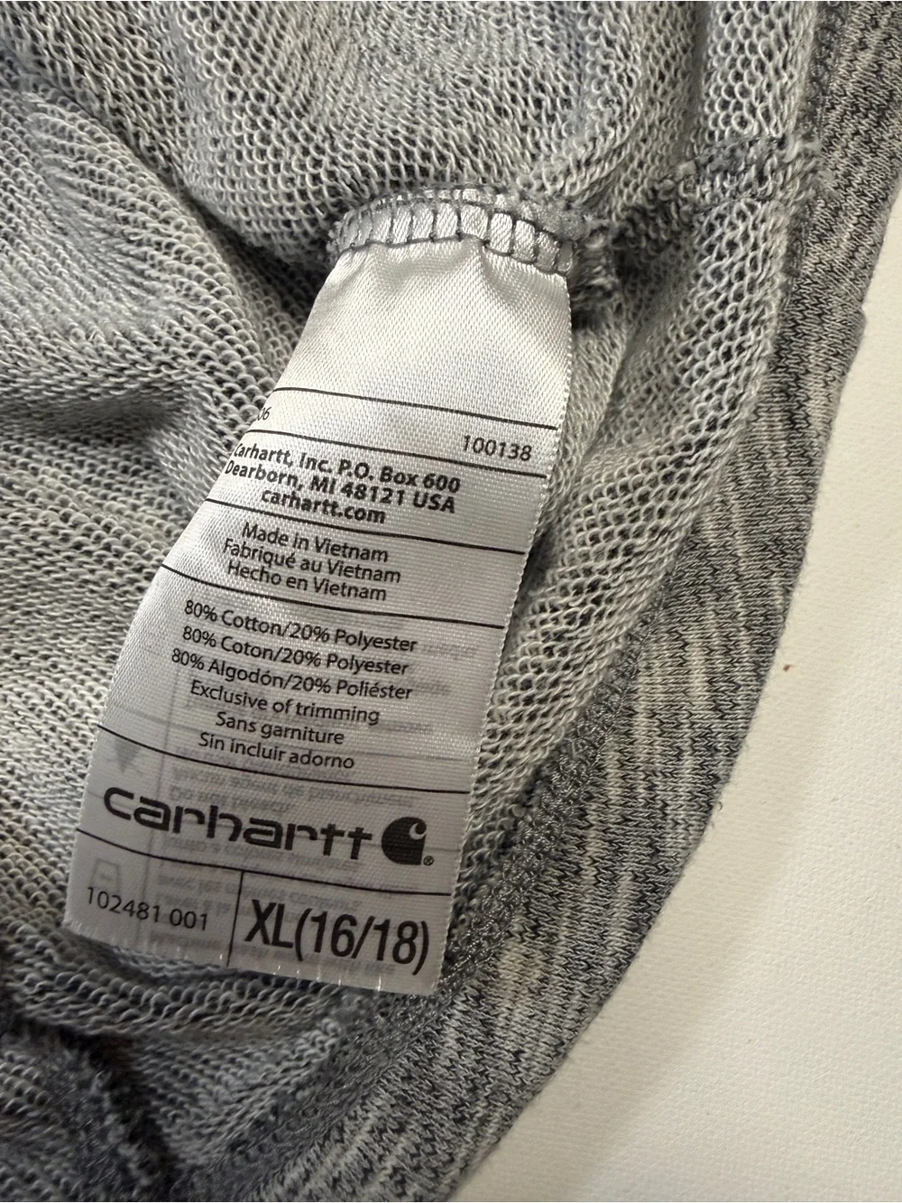 Carhartt Heather‎ Gray Knit Pullover with Gold Logo Patch